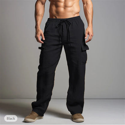 Casual cargo pants for men with elastic waistband and practical side pockets Chic and Style