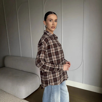 Chemise en flanelle pour femmes avec motif à carreaux Chic und Stil
