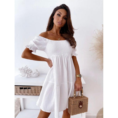 Robe mini off-shoulder avec volants pour femmes Chic und Stil