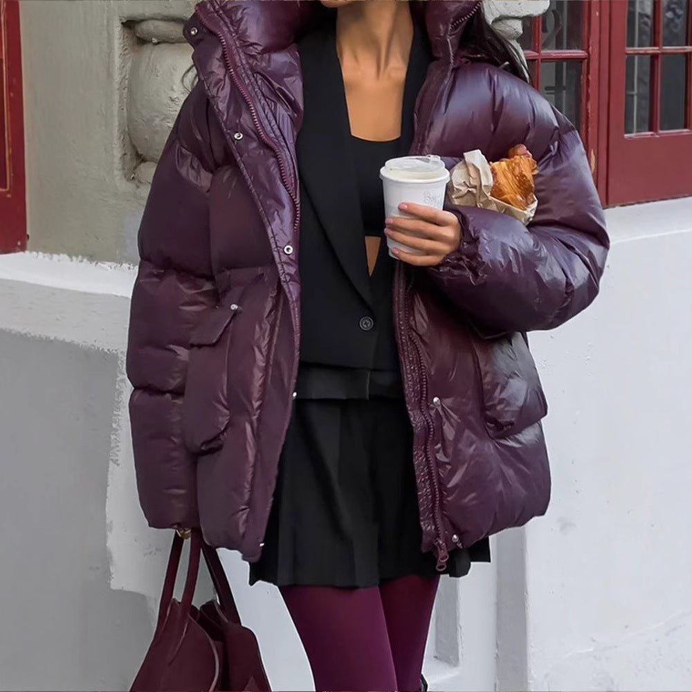 Dames Doudoune Oversized avec design matelassé visible et col montant Chic und Stil