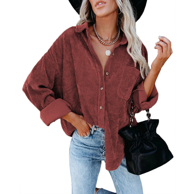 Chemise-blouse casual en velours pour femmes Chic und Stil