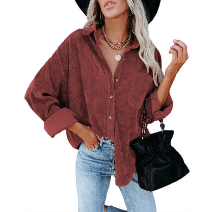 Chemise-blouse casual en velours pour femmes Chic und Stil