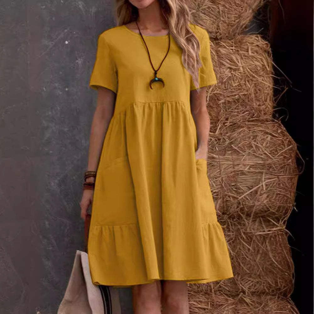 Robe d'été décontractée pour femmes avec poches et volants Chic und Stil