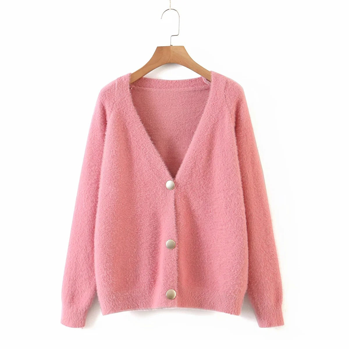 Dames Pull à cardigan douillet avec détails de boutons et design ample Chic und Stil
