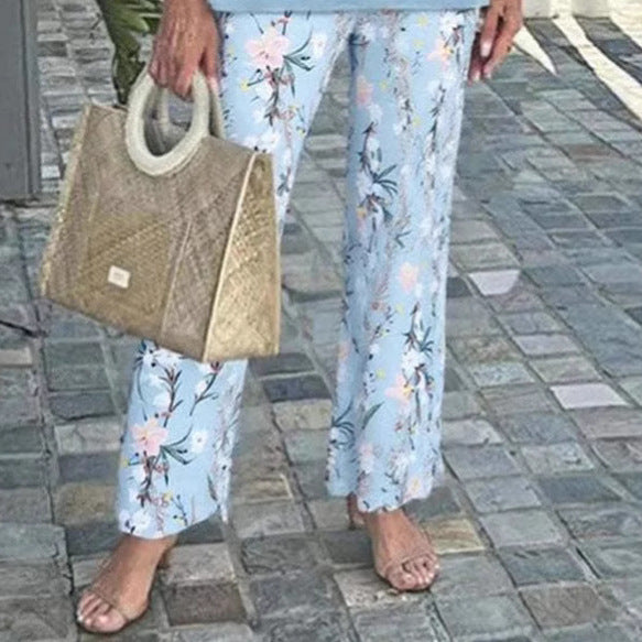 Women Elegant Layered Tunic Set and Floral Pants Chic and Style