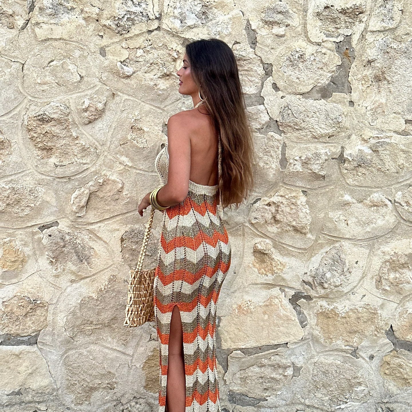 Robe maxi pour femmes avec un motif zigzag raffiné Chic und Stil