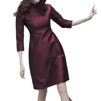 Robe A-Line à col montant sophistiqué pour femmes Chic und Stil