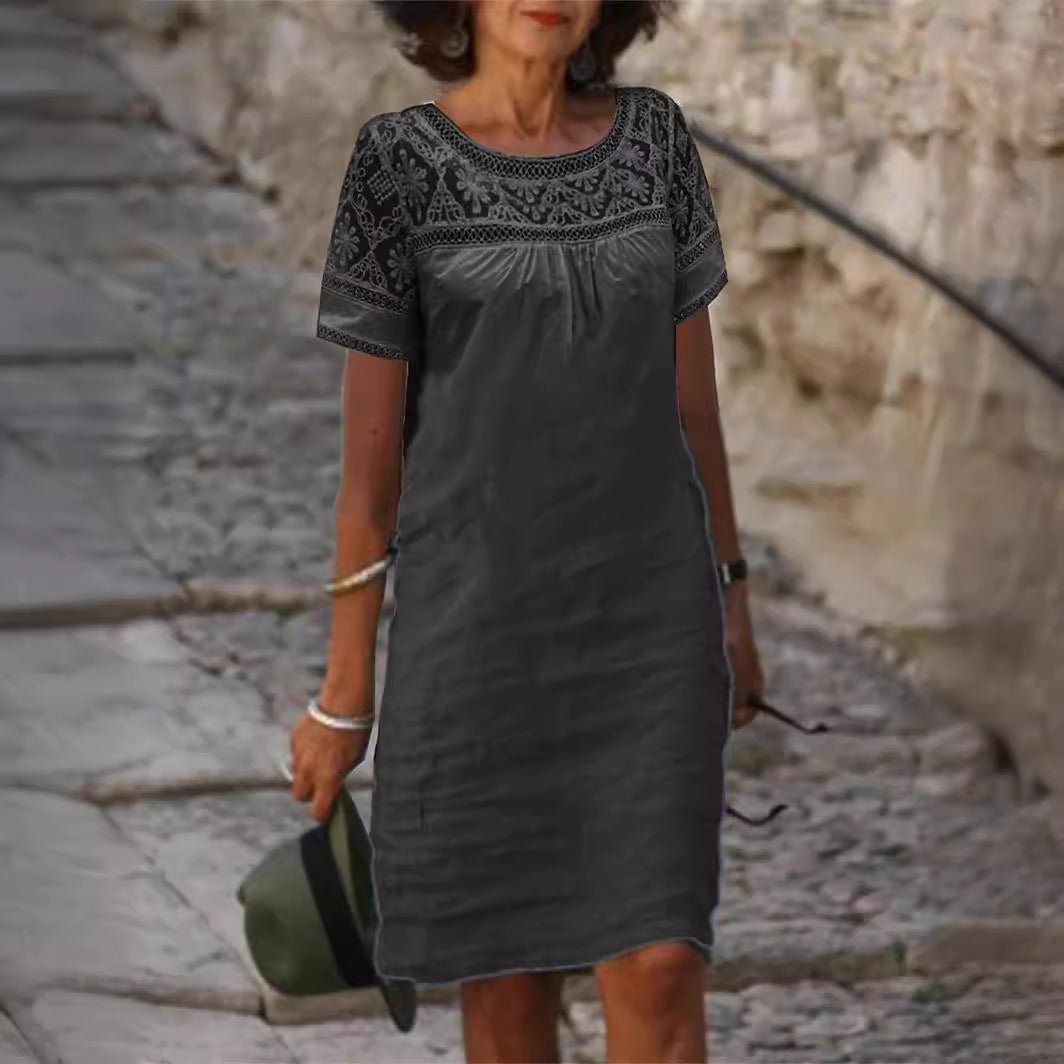 Robe A-line brodée pour femmes Chic und Stil