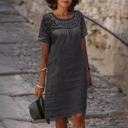 Robe A-line brodée pour femmes Chic und Stil