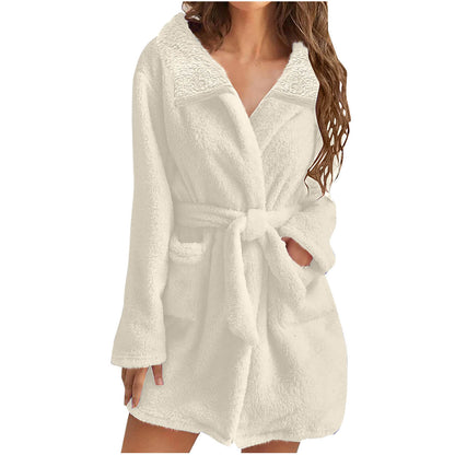 Ladies Cozy Polar Fleece Robe Chic and Style