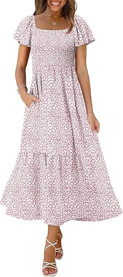 Robe maxi femme avec bretelles fines et volants volumineux Chic und Stil