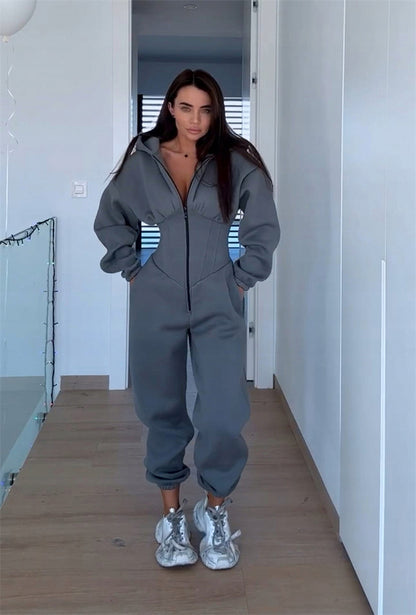 Dames Combinaison stylée avec col haut et poches pratiques Chic und Stil