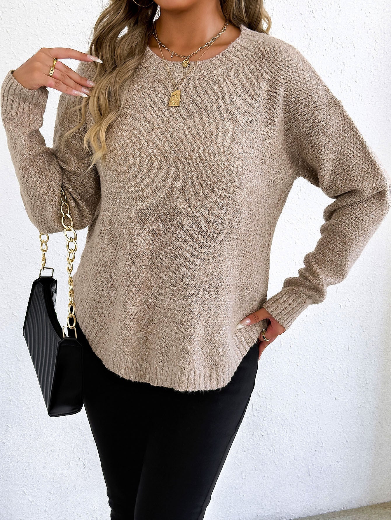 Pull en tricot décontracté pour femmes avec motif structuré de haute qualité Chic und Stil