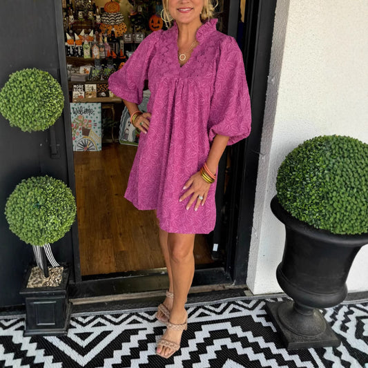 Robe mini brodée bohémienne pour femmes Chic und Stil