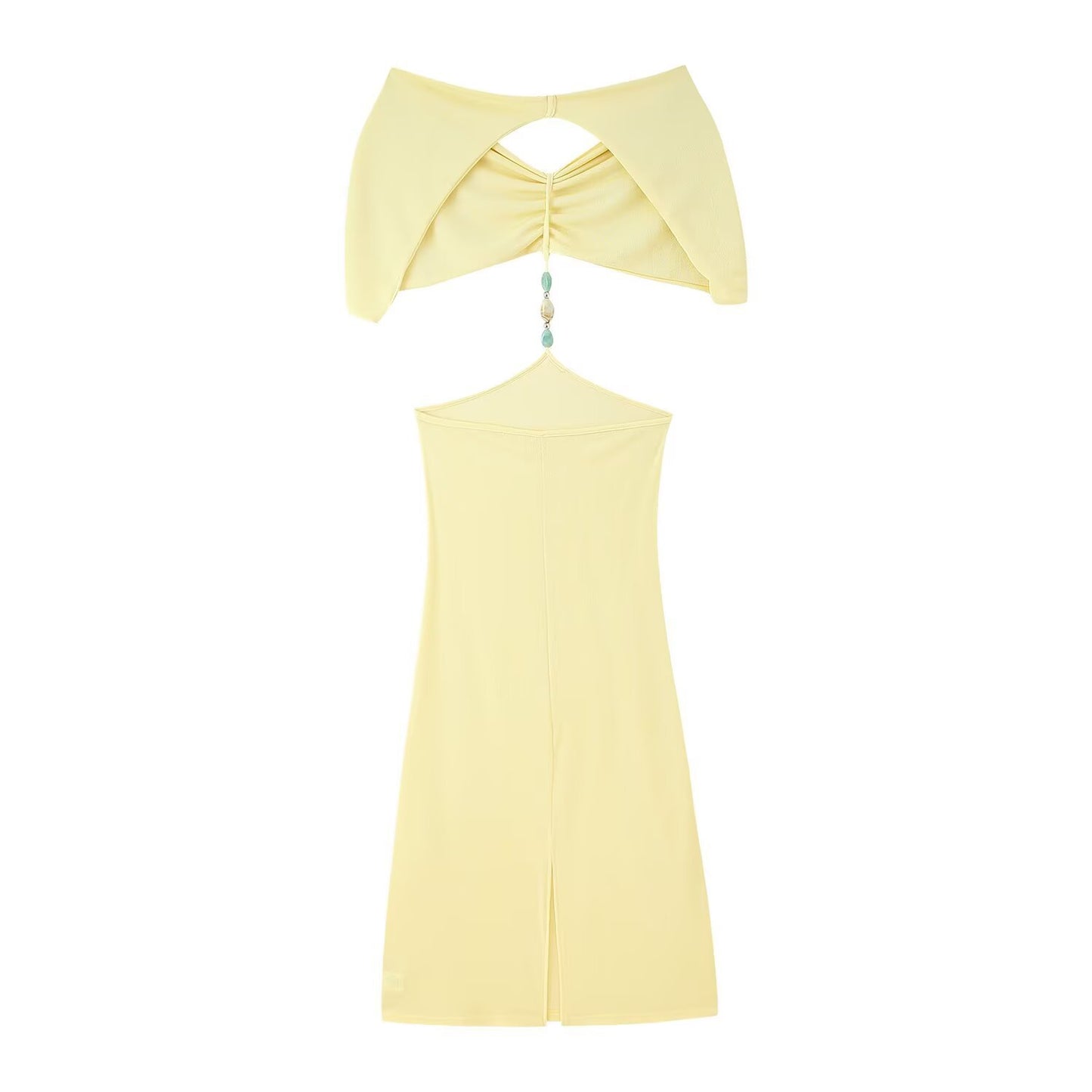Robe maxi femme avec une découpe séduisante et des détails de volants élégants Chic und Stil