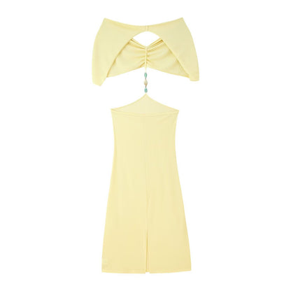 Robe maxi femme avec une découpe séduisante et des détails de volants élégants Chic und Stil