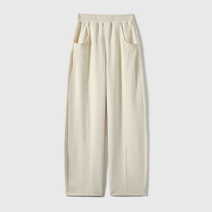 Pantalons larges en jersey doux taille haute pour femmes Chic und Stil