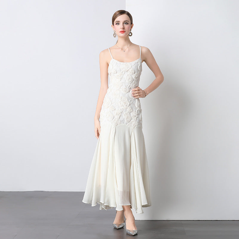 Dames Robe de Soirée Élégante Floral Ornée Chic und Stil