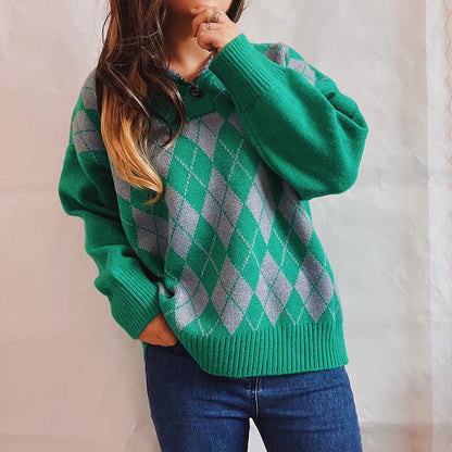 Pull en tricot pour femme avec un design en losanges classique et une coupe moderne Chic und Stil
