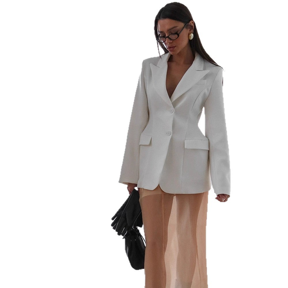 Dames Blazer élégant avec une coupe cintrée et des détails modernes Chic und Stil