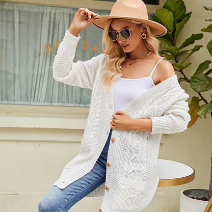 Dames cardigan en grosse maille tendance avec col châle et détails de boutons Chic und Stil