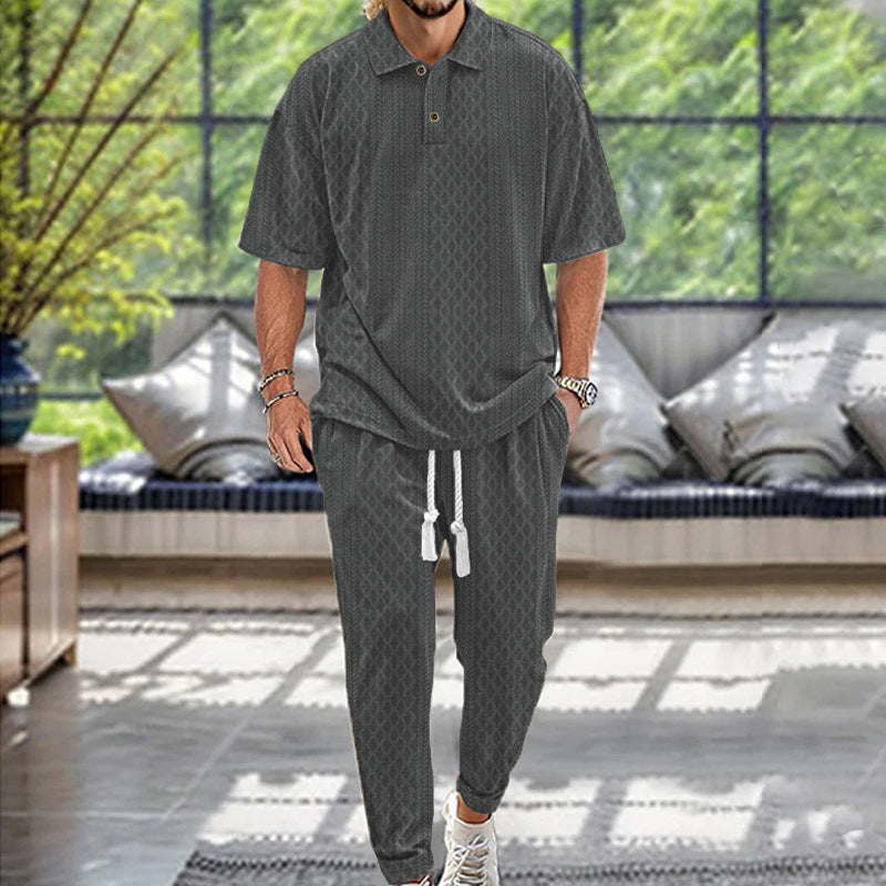 Costume de loisirs pour hommes Relaxed-Fit avec des détails contrastants et une taille élastique Chic und Stil