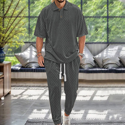 Costume de loisirs pour hommes Relaxed-Fit avec des détails contrastants et une taille élastique Chic und Stil