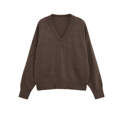 Pull à col en V décontracté pour femmes Chic und Stil
