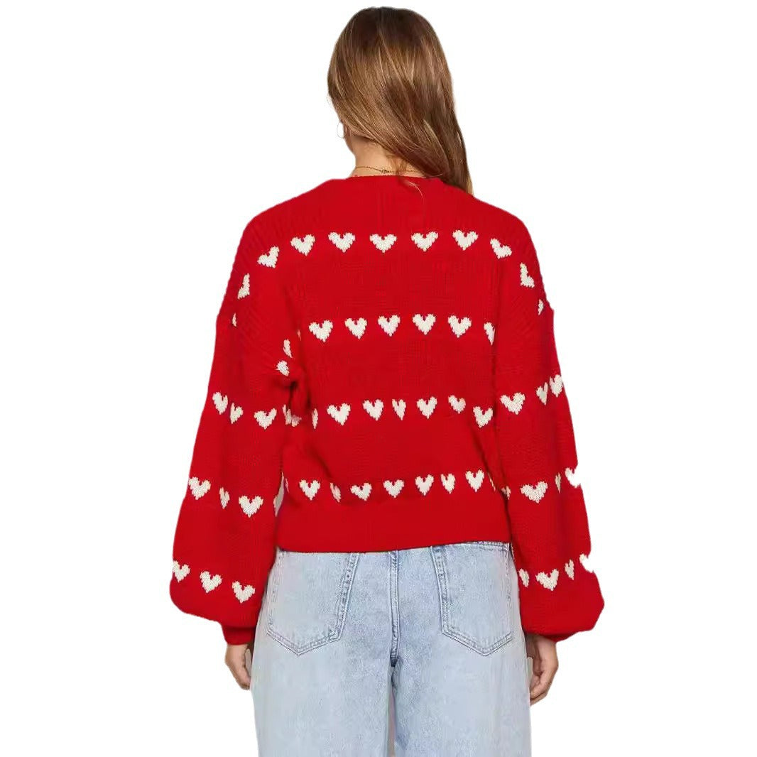 Pull en tricot pour femmes avec motif en cœur et coupe décontractée Chic und Stil