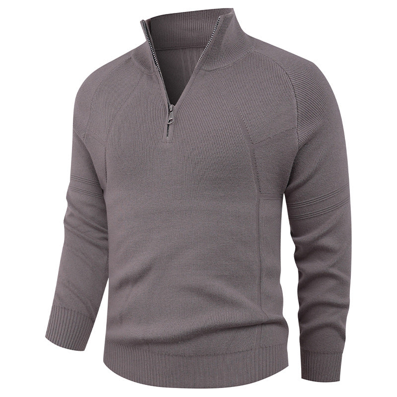 Knitted pullover for men with modern zipper and elegant structure Chic and Style