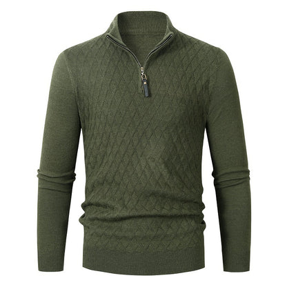 Pull en tricot pour hommes avec col montant et fermeture éclair Chic und Stil