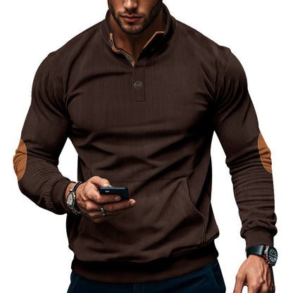 Pull décontracté pour hommes avec patte de boutonnage et surface texturée Chic und Stil
