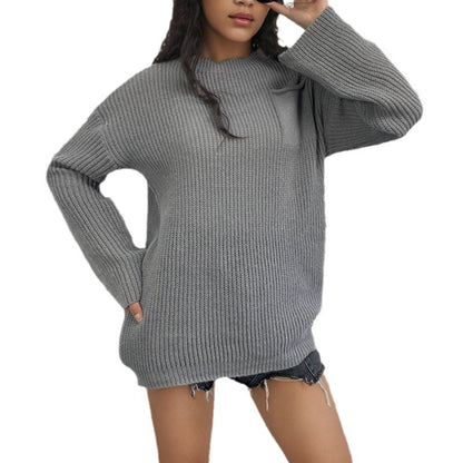 Dames Grand pull en tricot avec un motif en côtes moderne et des manches raglan Chic und Stil