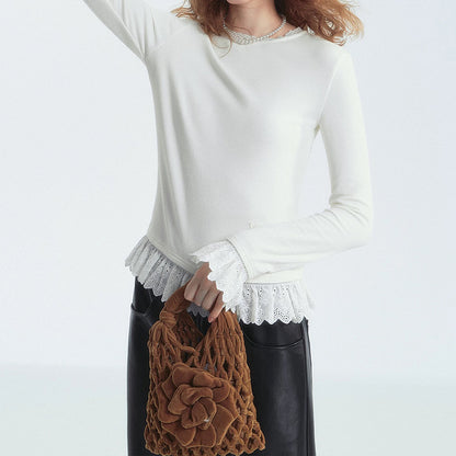 Haut à manches longues avec lace Chic und Stil