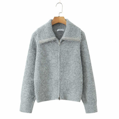 Dames confortable veste en polaire avec col montant et fermeture éclair Chic und Stil