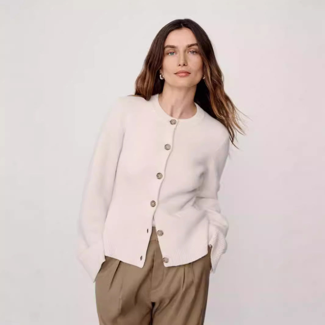 Dames élégant gilet en tricot avec détails de bouton et poches pratiques Chic und Stil