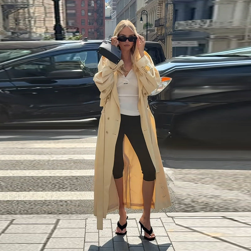 Dames Élégante Trench-coat avec coupe à la mode Chic und Stil