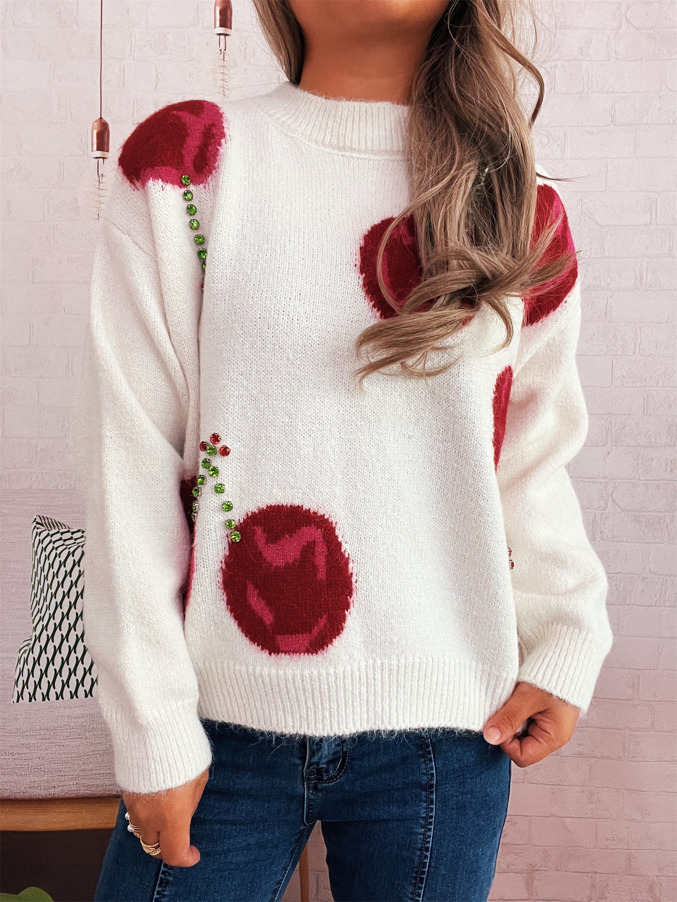 Pull à tricoter pour femmes avec motif cœur créatif et matériau doux Chic und Stil