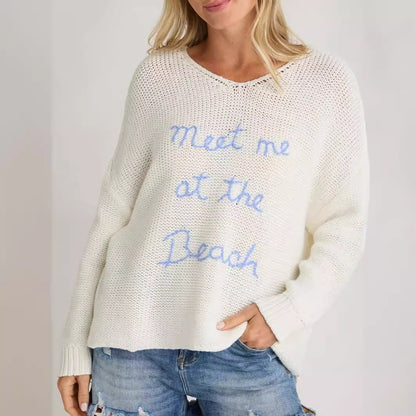 Pull décontracté pour femmes avec motif surf Chic und Stil