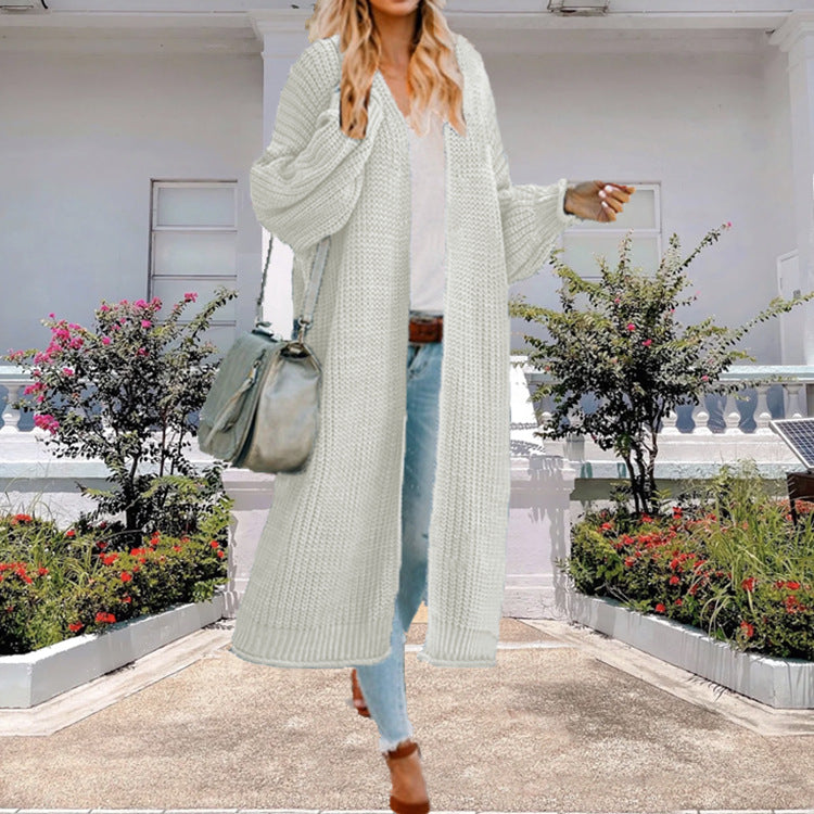 Dames Grand manteau en tricot avec une coupe ample et de grandes poches Chic und Stil