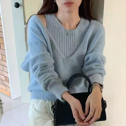 Pull en tricot décontracté pour dames Chic und Stil