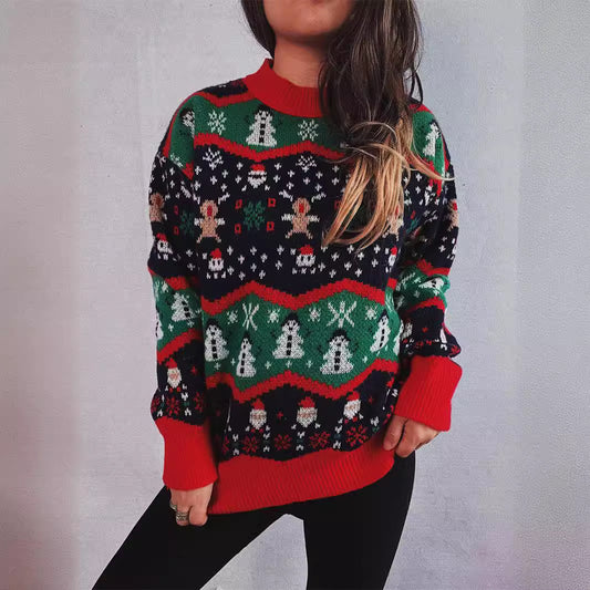 Pull en laine de Noël pour femmes avec design festif et tricot structuré Chic und Stil