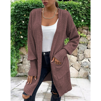 Dames Grosse Maille Cardigan Chic und Stil