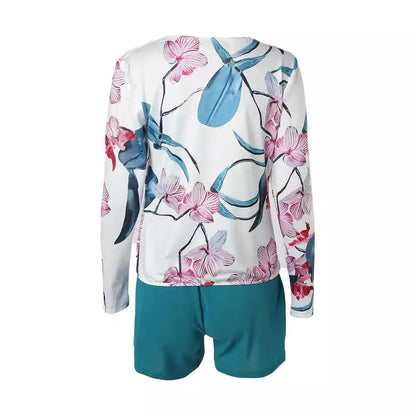 Dames Body Floral Imprimé avec Décolleté Wrap Chic und Stil