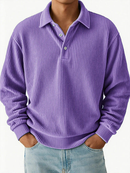 Men's polo with ribbed texture and classic collar Chic and Style