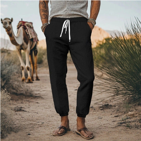 Casual cargo pants for men with elastic waistband and practical pockets Chic and Style