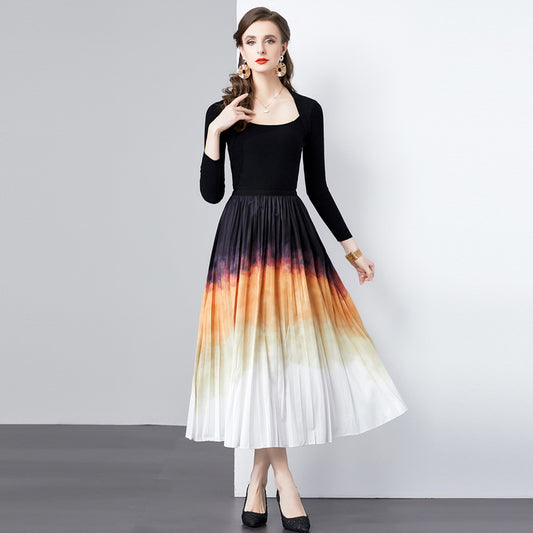 Jupe maxi plissée élégante Chic und Stil pour femmes