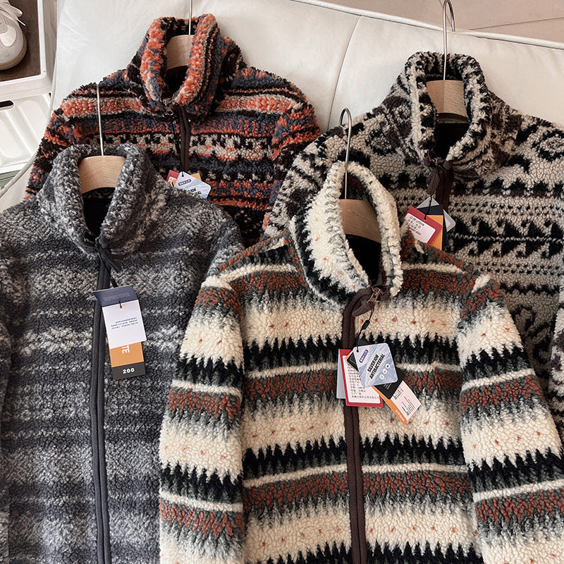 Veste en polaire pour femmes avec col haut et motif tendance Chic & Stil