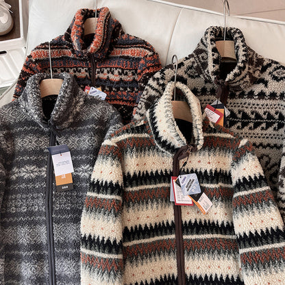 Veste en polaire pour femmes avec col haut et motif tendance Chic & Stil