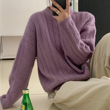 Pull en tricot pour femmes avec un motif torsadé structuré et une coupe décontractée Chic und Stil